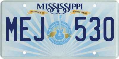 MS license plate MEJ530