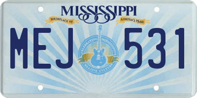 MS license plate MEJ531