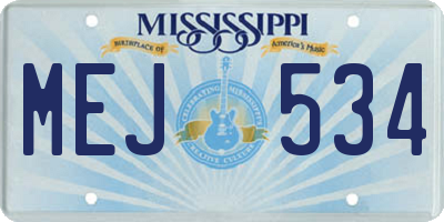 MS license plate MEJ534