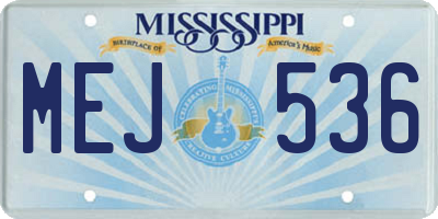 MS license plate MEJ536