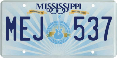 MS license plate MEJ537