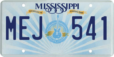 MS license plate MEJ541