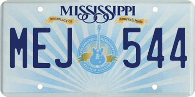 MS license plate MEJ544