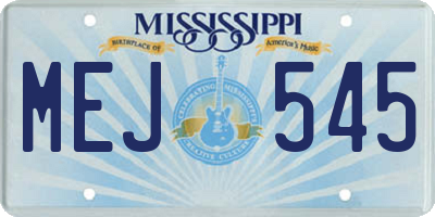 MS license plate MEJ545