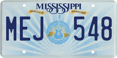 MS license plate MEJ548
