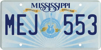 MS license plate MEJ553