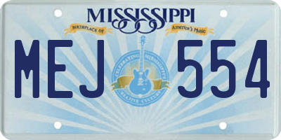 MS license plate MEJ554