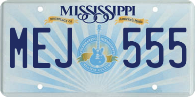 MS license plate MEJ555
