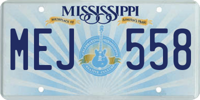 MS license plate MEJ558