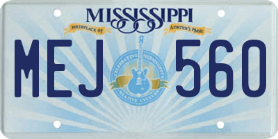 MS license plate MEJ560