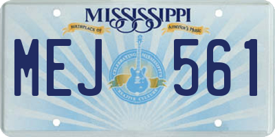 MS license plate MEJ561