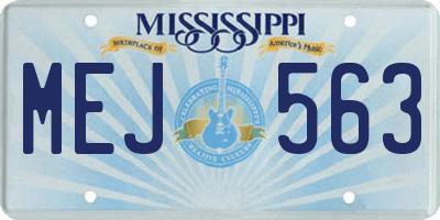 MS license plate MEJ563