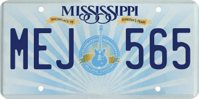 MS license plate MEJ565