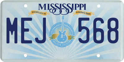 MS license plate MEJ568