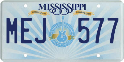 MS license plate MEJ577