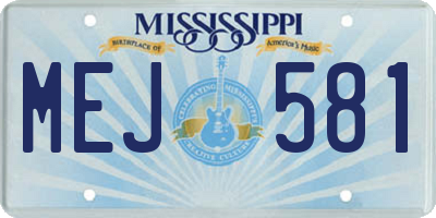 MS license plate MEJ581