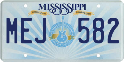 MS license plate MEJ582