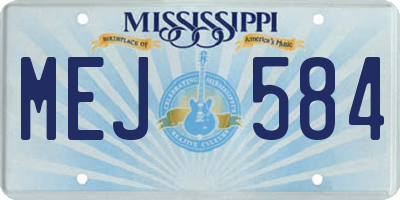 MS license plate MEJ584