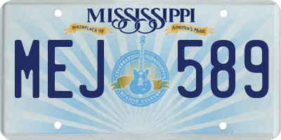 MS license plate MEJ589