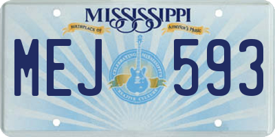 MS license plate MEJ593