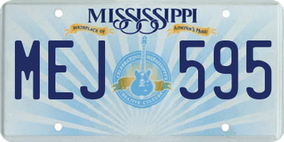 MS license plate MEJ595