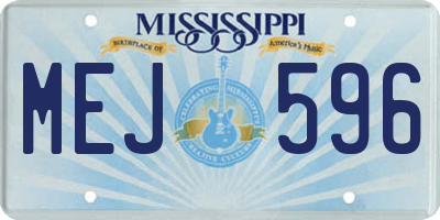 MS license plate MEJ596