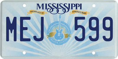 MS license plate MEJ599