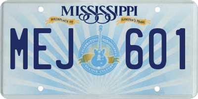 MS license plate MEJ601
