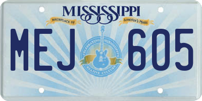 MS license plate MEJ605