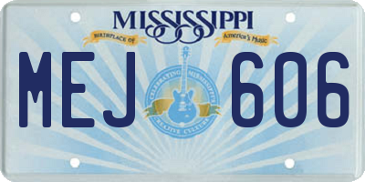 MS license plate MEJ606