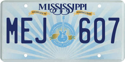 MS license plate MEJ607