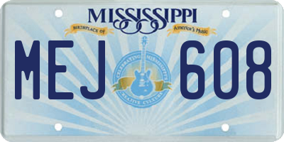 MS license plate MEJ608