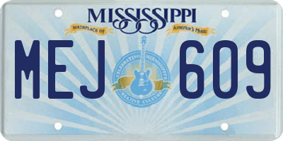 MS license plate MEJ609