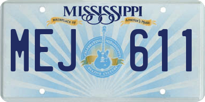 MS license plate MEJ611