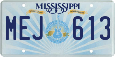 MS license plate MEJ613