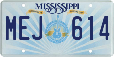 MS license plate MEJ614
