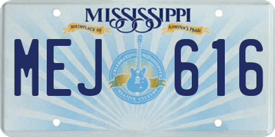 MS license plate MEJ616