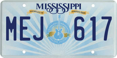 MS license plate MEJ617