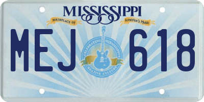 MS license plate MEJ618