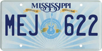 MS license plate MEJ622