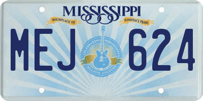 MS license plate MEJ624