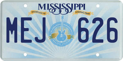 MS license plate MEJ626