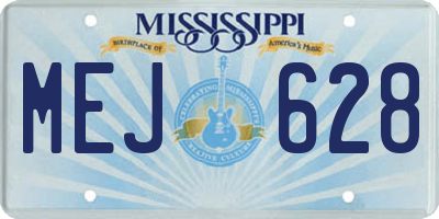 MS license plate MEJ628