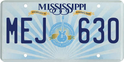 MS license plate MEJ630