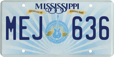 MS license plate MEJ636