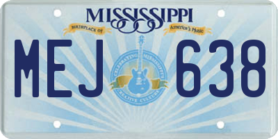 MS license plate MEJ638