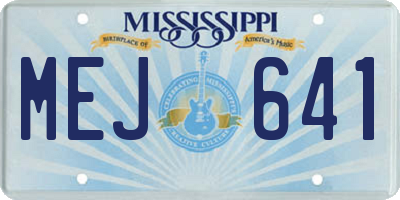 MS license plate MEJ641