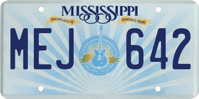 MS license plate MEJ642