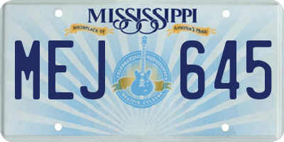 MS license plate MEJ645