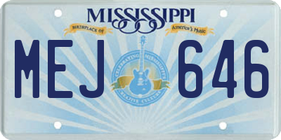 MS license plate MEJ646